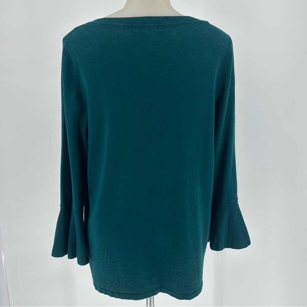 Stitch Fix 41 Hawthorn Tamzen Bell Sleeve Pullover Sweater Top Green Sz L - Picture 4 of 14